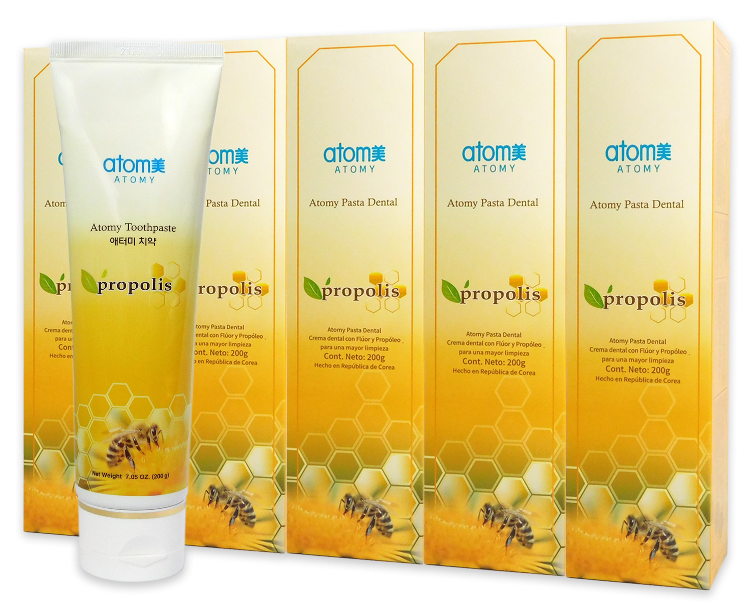 Atomy Pasta de Dientes Coreana Con Miel y Te Verde Para todo tu Familia 5pzs
