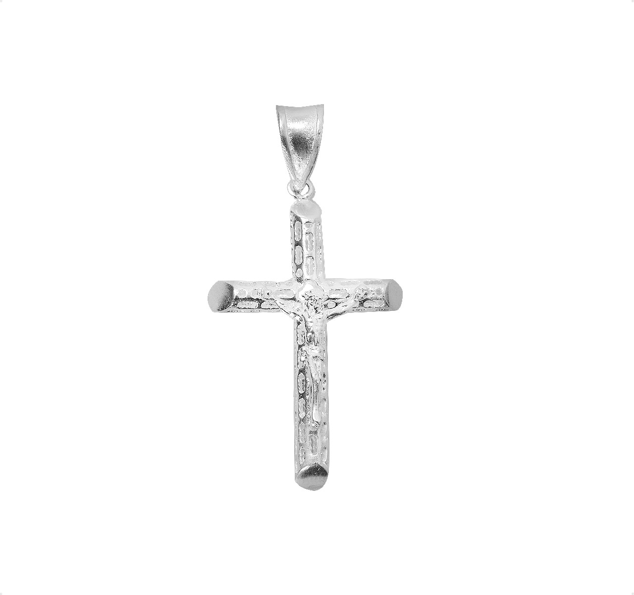 Cruz Cristo Dije Y Cadena Cubana Plata Ley 925 + Regalo