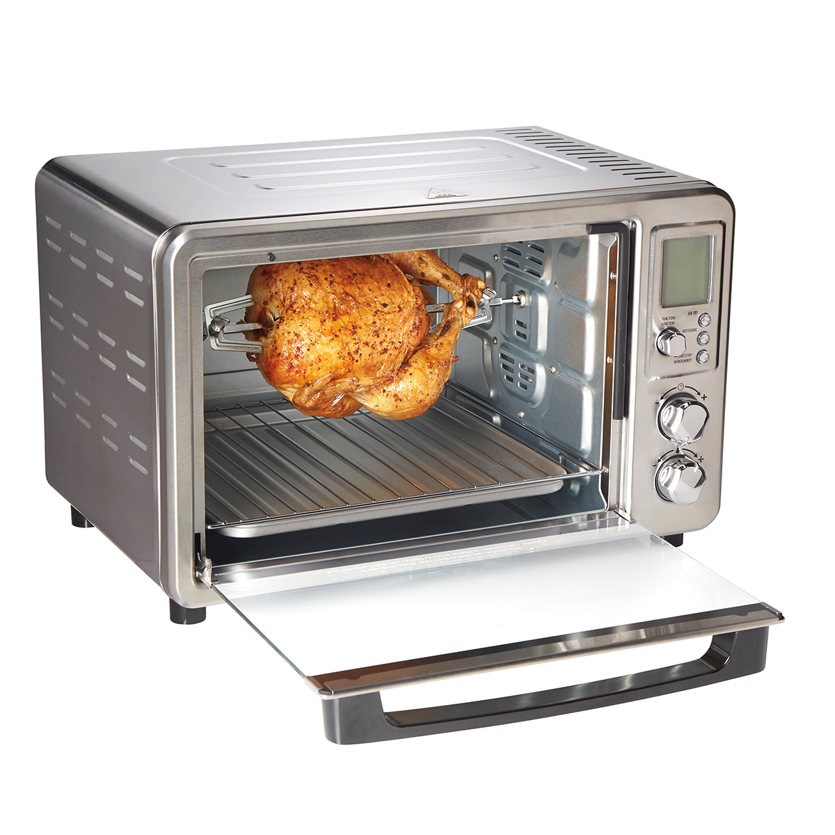 Horno Digital Hamilton Beach 31193 con Freidora de Aire y Rostizador Plata