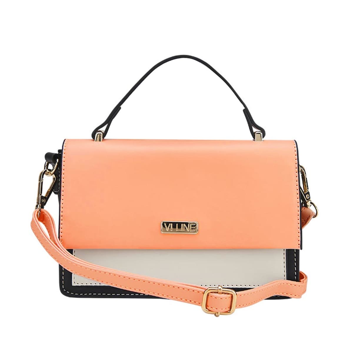 Bolso tipo clutch para mujer, color durazno, marca Vi Line, mod. 1032658