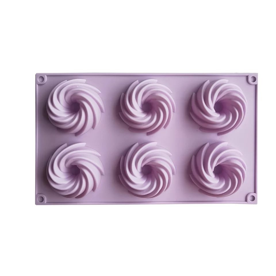 Molde Silicon Rosca Rehilete Mini 6 Cavidades