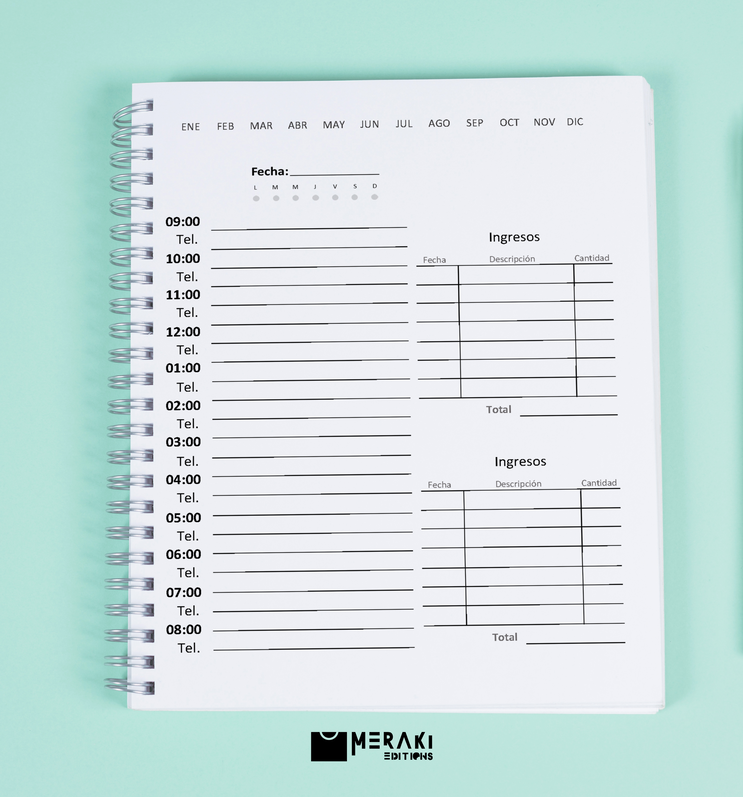 Agenda Fisioterapeuta/ Agenda Para Citas/  Fisioterapia Mujer