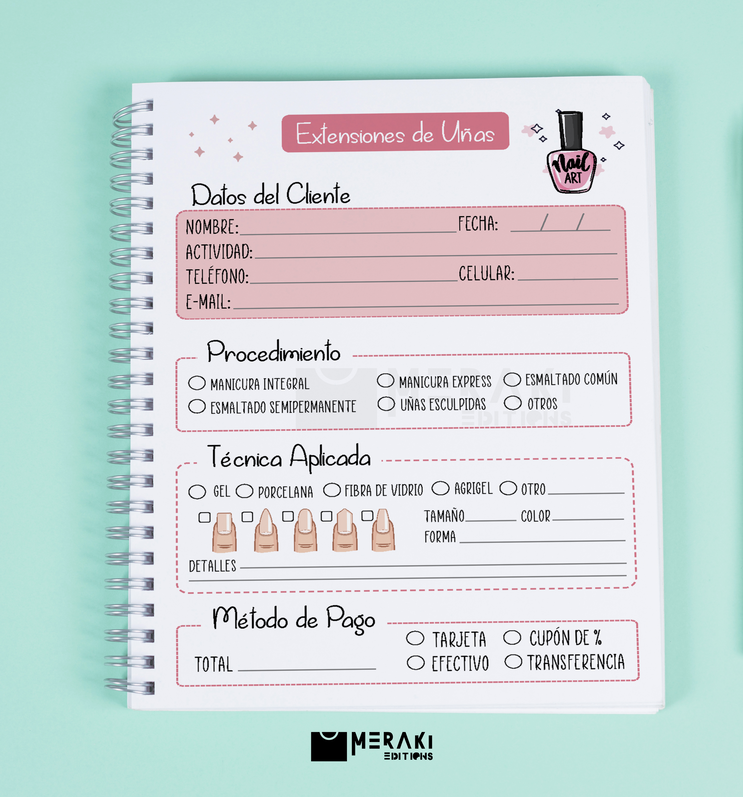 Agenda Manicure / Planner Salón De Uñas