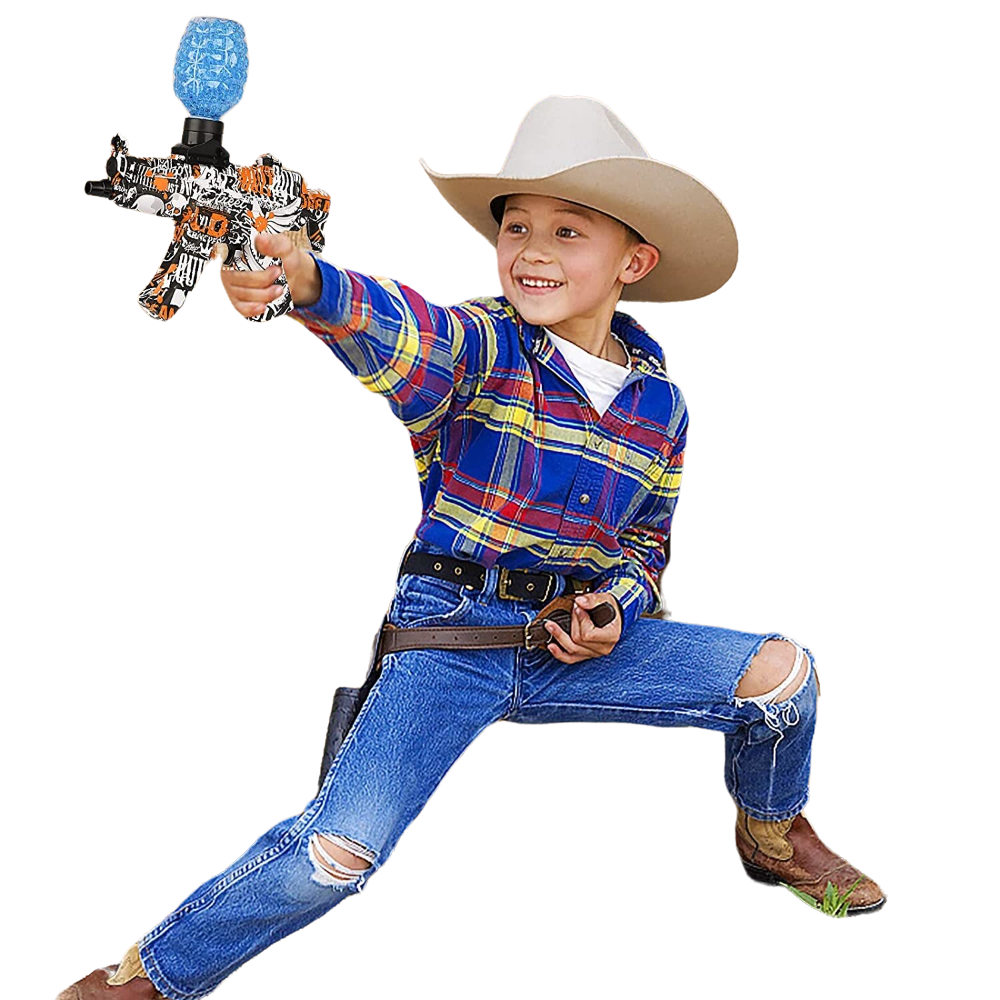 KANU TRENDS Pistola de Hidrogel Eléctricas Premium - Incluye 10.000 Bolitas de Hidrogel (No Tóxicas) y 2 Tiro al Blanco Inteligentes - Pistola de Gel Automatica Laser - Calidad Superior al resto - Batería Recargable-Gafas de Seguridad- Edad +12 Años