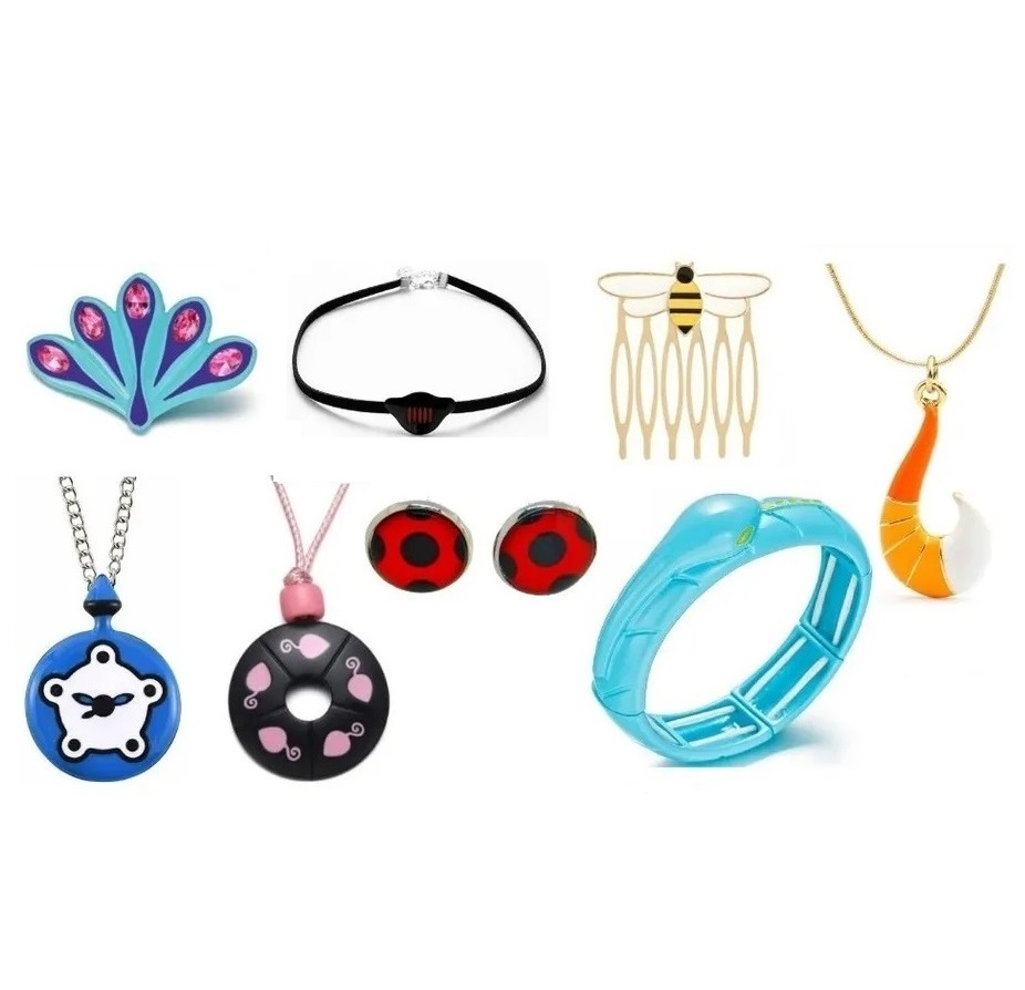 Prodigios 8 piezas miraculous collar aretes pulsera cojeno zorro lady bug serpiente pavo dragon queen bee raton juguetes niñas dia del niño