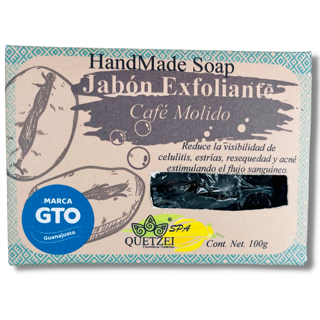 Jabón Exfoliante de Café Natural Quetzei 100 g