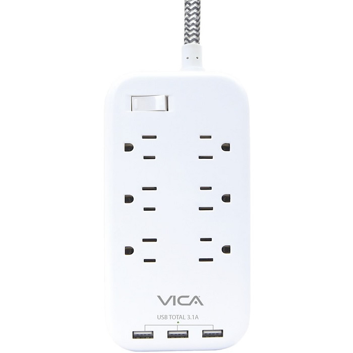 Multicontactos Vica 6 Contactos 3 USB Supresor De Picos VICAEX 9P