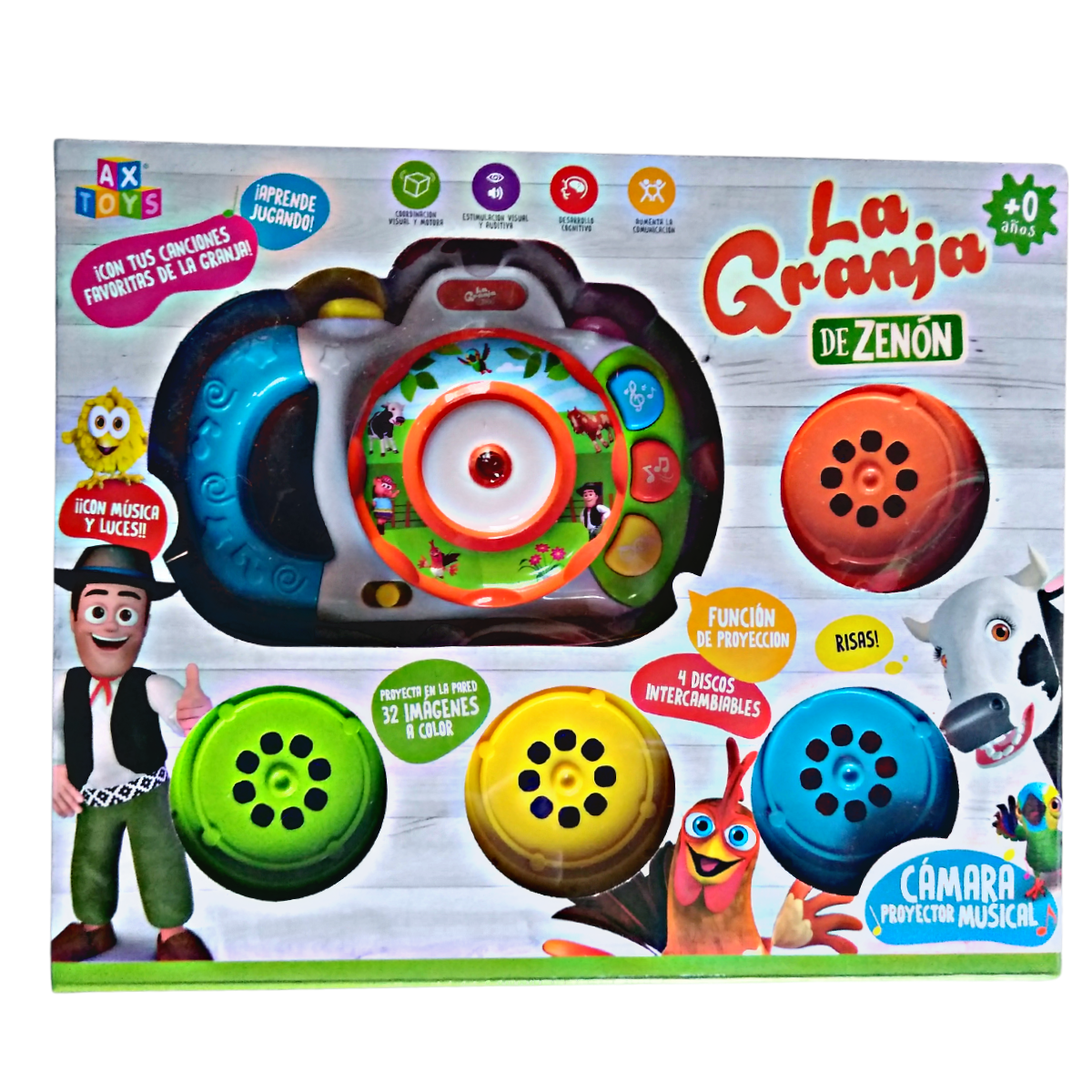 Cámara Proyectora Musical Con 32 Imágenes La Granja De Zenón