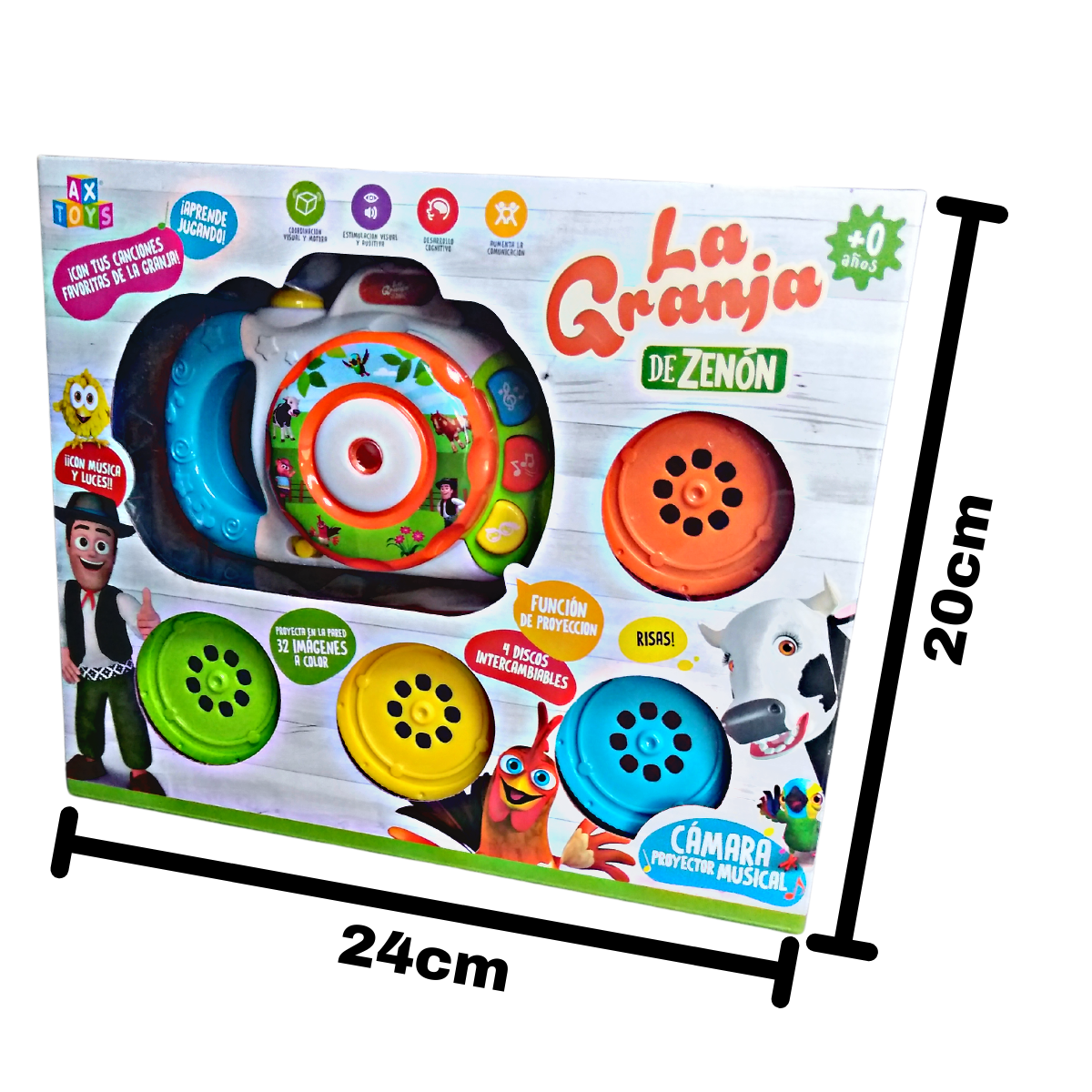 Cámara Proyectora Musical Con 32 Imágenes La Granja De Zenón