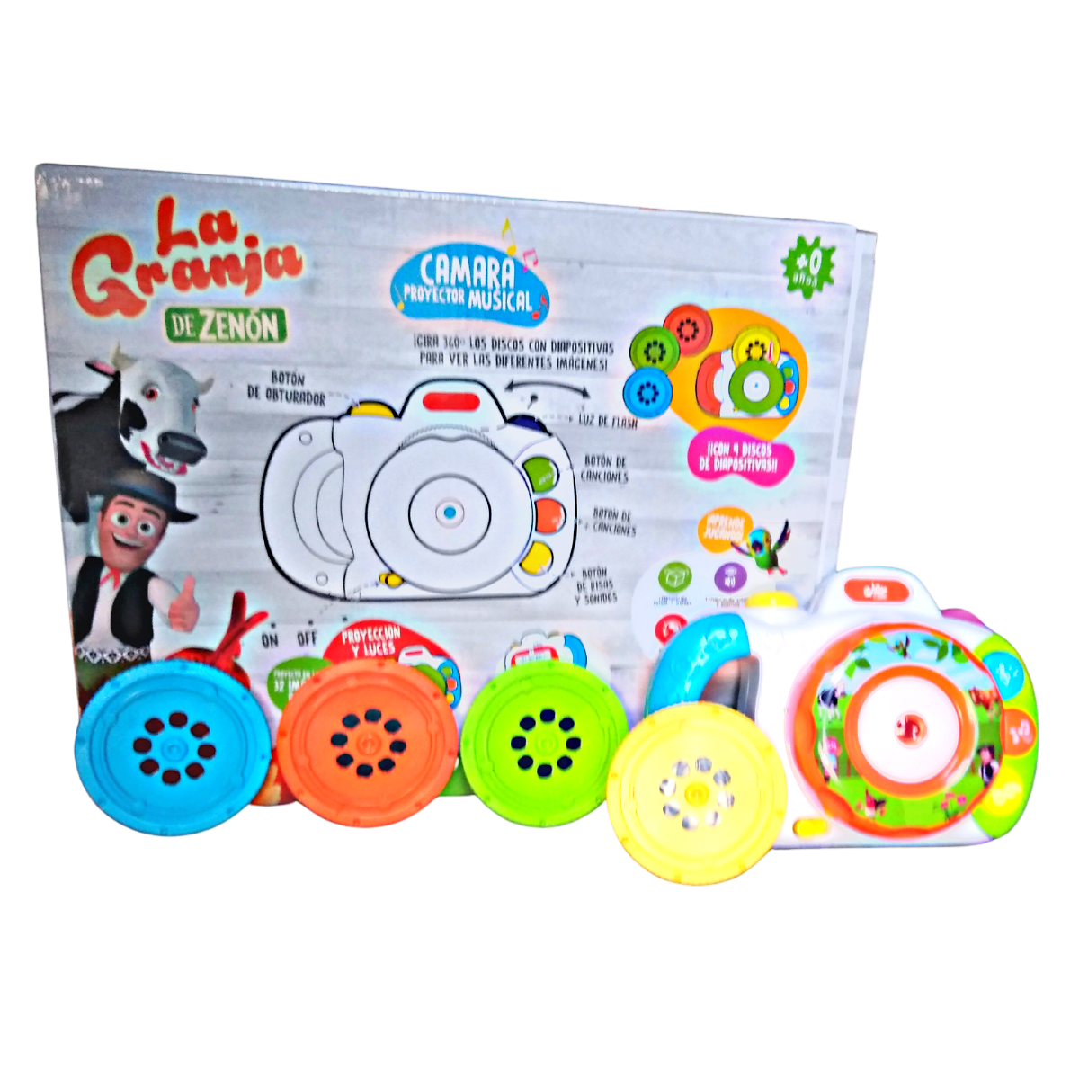 Cámara Proyectora Musical Con 32 Imágenes La Granja De Zenón
