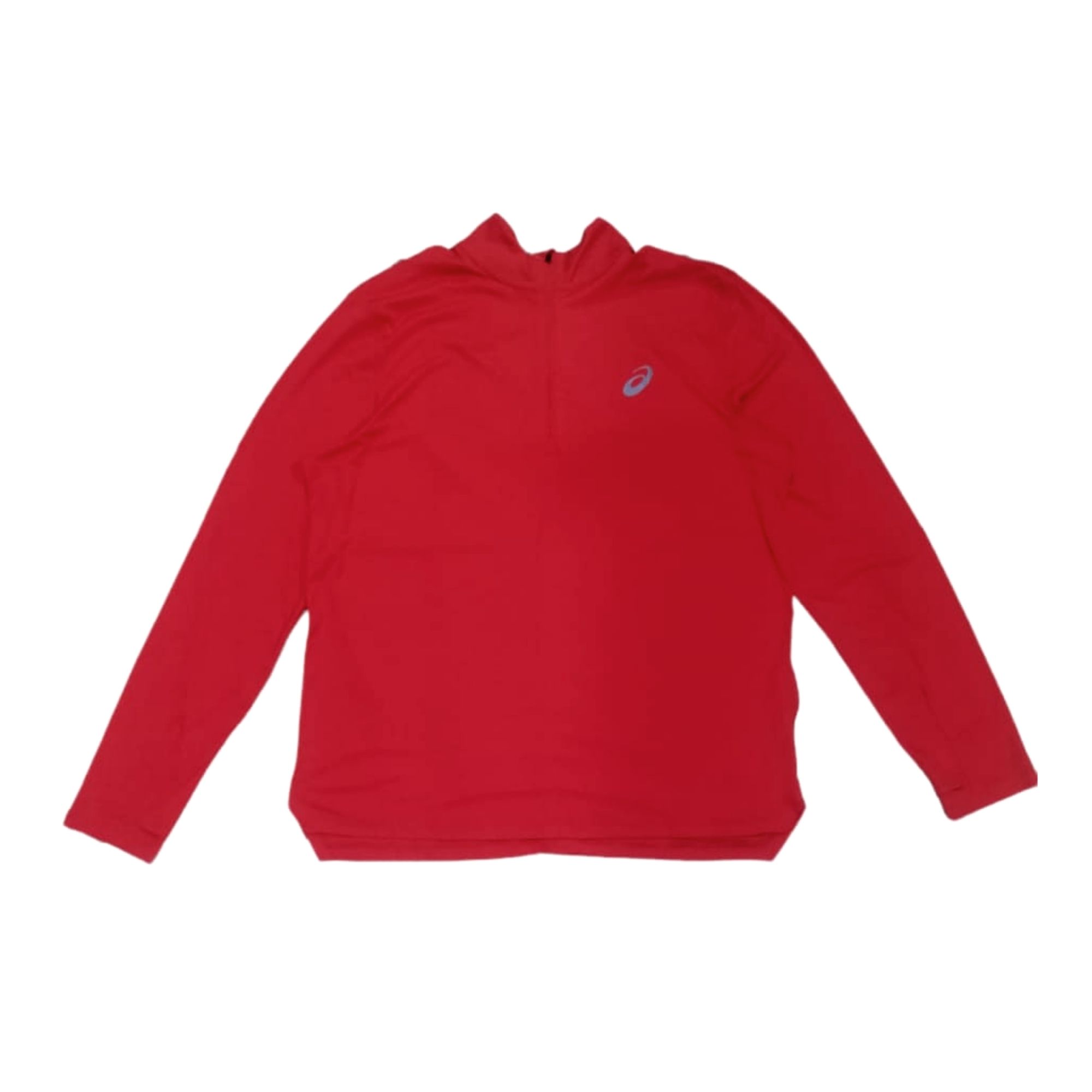 Chamarra Asics Deportiva Half Zip Roja Hombre Original 2011A012