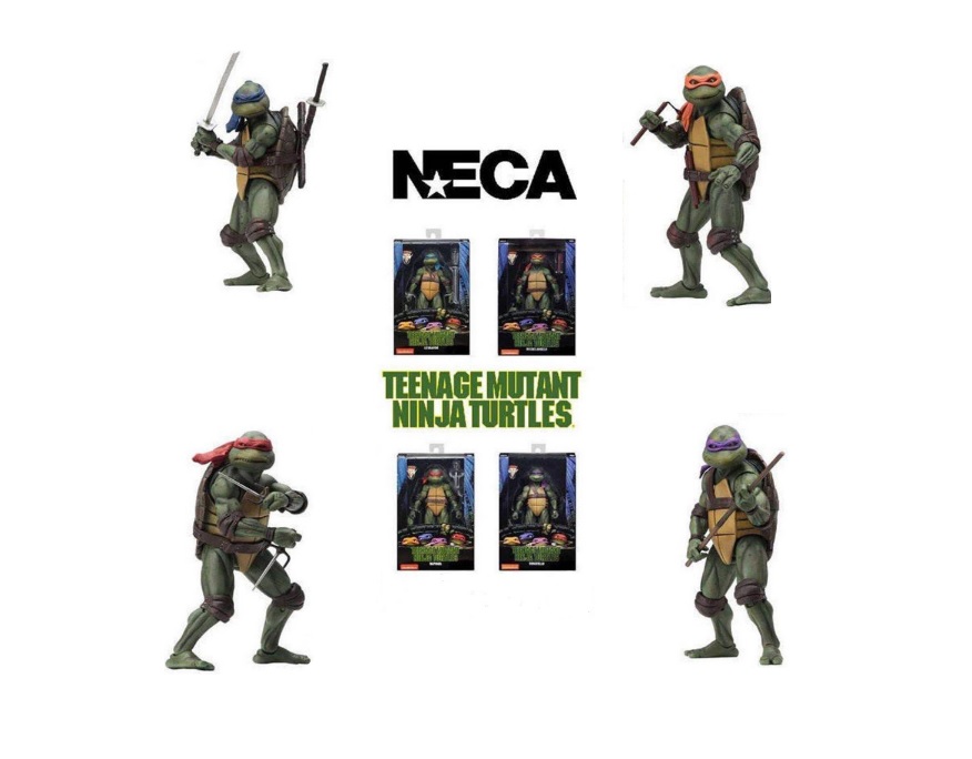 Set Figuras Neca Tortugas Ninja TMNT 7 Pulgadas 4 Pz Completo