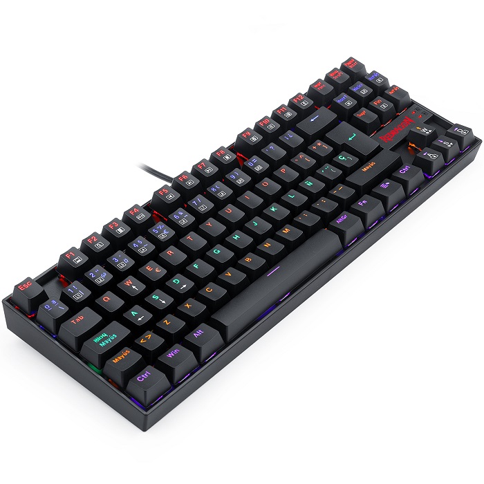 Teclado Redragon Kumara Rainbow Black K552-KR Mecanico Switch Red Gaming Español.