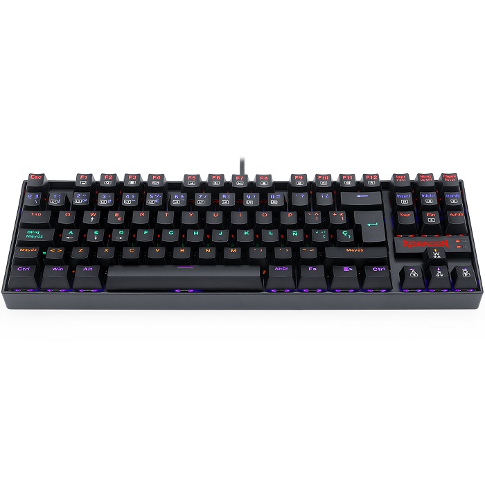 Teclado Redragon Kumara Rainbow Black K552-KR Mecanico Switch Red Gaming Español.