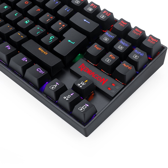 Teclado Redragon Kumara Rainbow Black K552-KR Mecanico Switch Red Gaming Español.