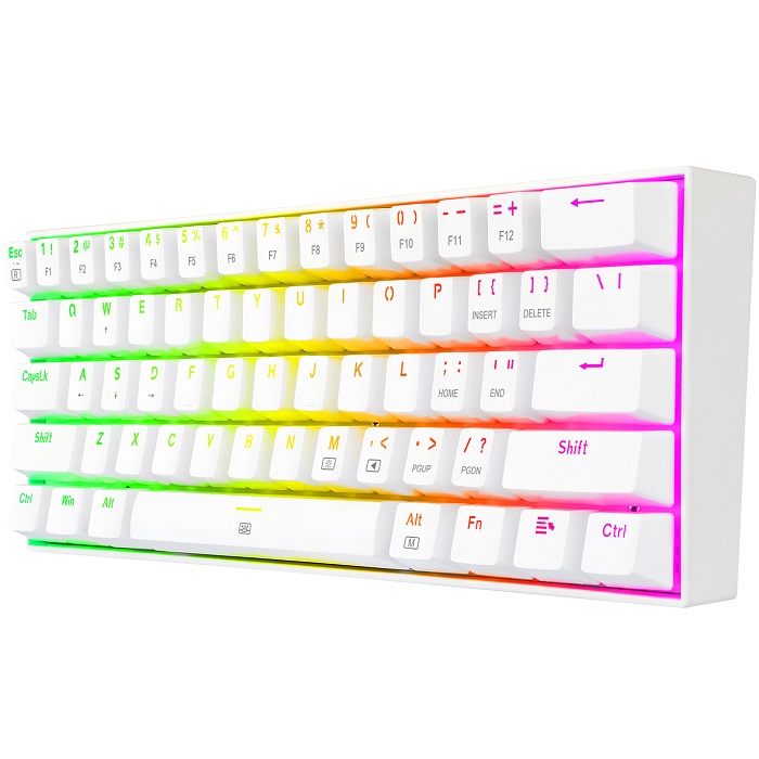 Teclado Redragon Dragonborn White K630W-RGB Mecanico Switch Brown Alambrico Ingles