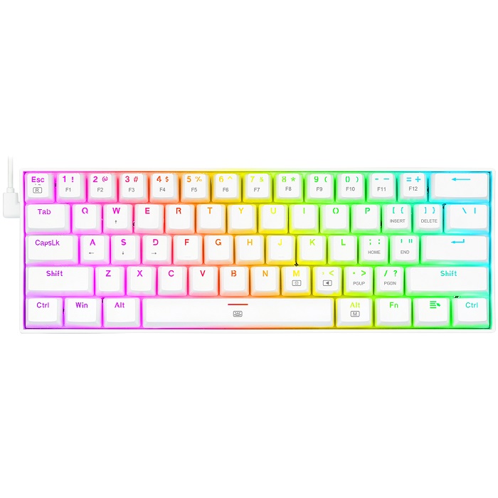 Teclado Redragon Dragonborn White K630W-RGB Mecanico Switch Brown Alambrico Ingles