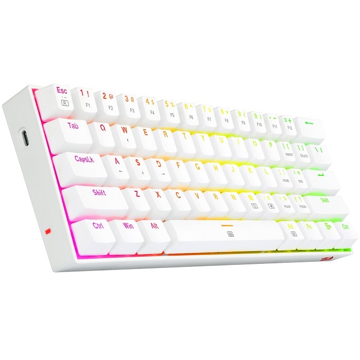 Teclado Redragon Dragonborn White K630W-RGB Mecanico Switch Brown Alambrico Ingles