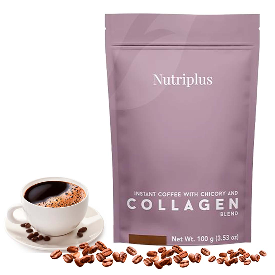 CAFÉ INSTANTANEO CON COLAGENO Nutriplus Café Instantáneo Mezcla de Achicoria con Colágeno 100gramos