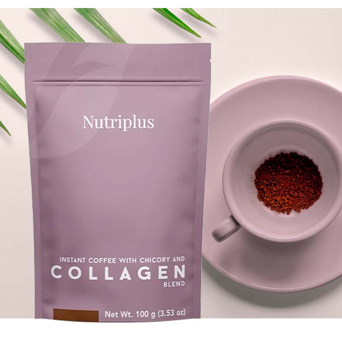 CAFÉ INSTANTANEO CON COLAGENO Nutriplus Café Instantáneo Mezcla de Achicoria con Colágeno 100gramos