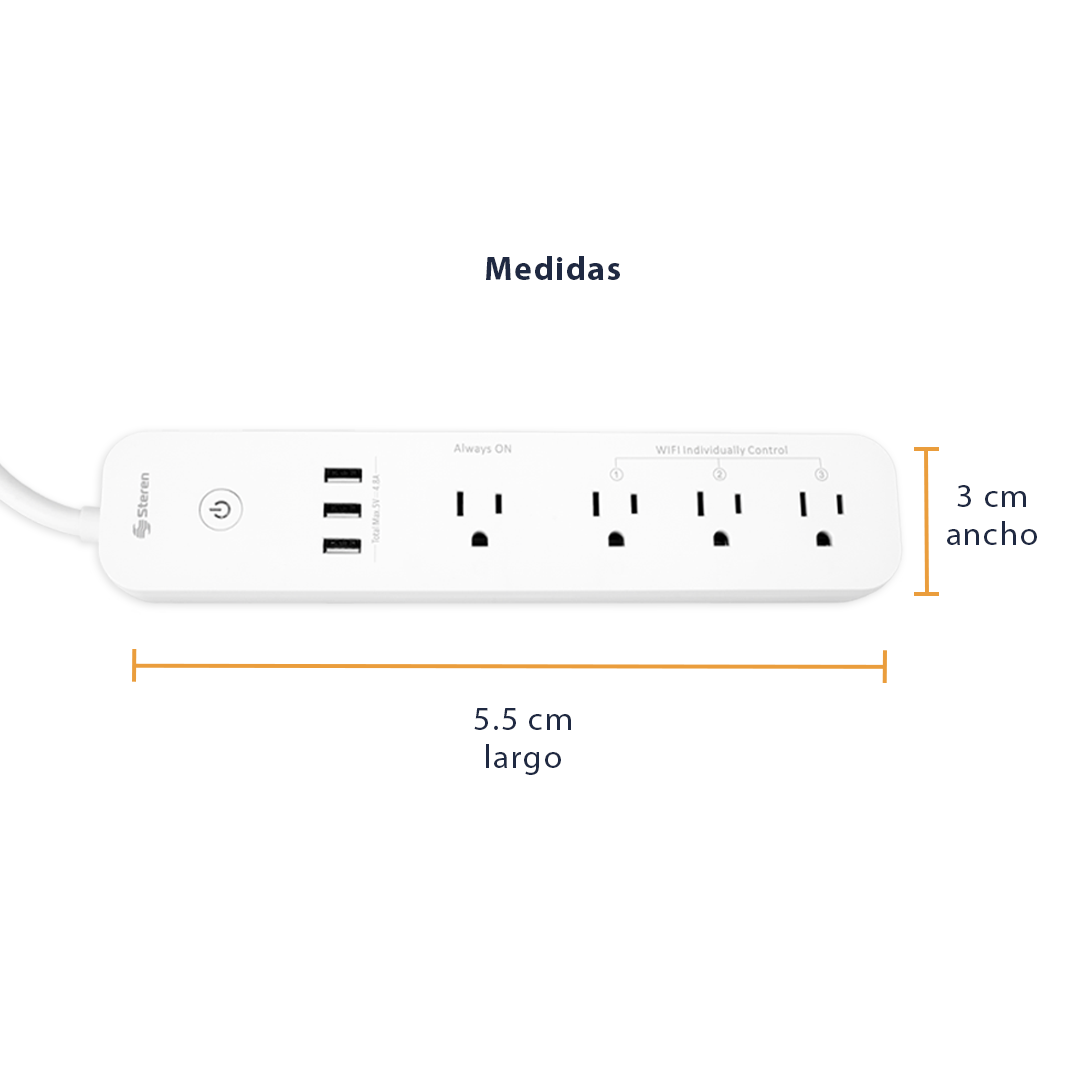 4 Pack Multicontacto Inteligente Wifi Con Cargador USB Steren