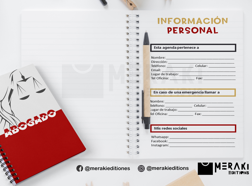 Agenda Abogado Perpetua, Agenda Personalizada, Abogado