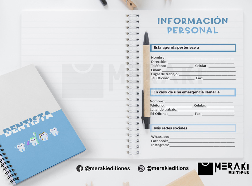 Agenda Dentista Perpetua, Agenda Personalizada, Dentista