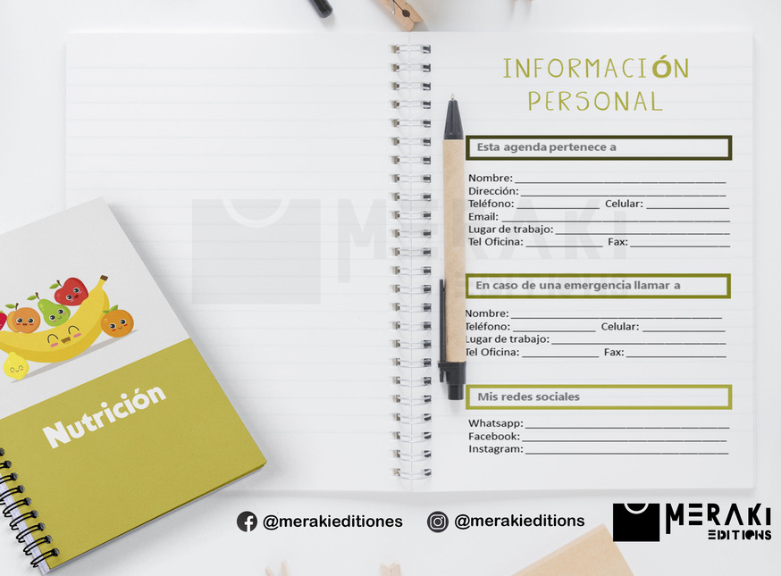 Agenda Nutrición Perpetua, Agenda Personalizada, Nutrición