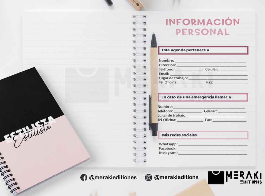 Agenda Estilista Perpetua, Agenda Personalizada, Estilista