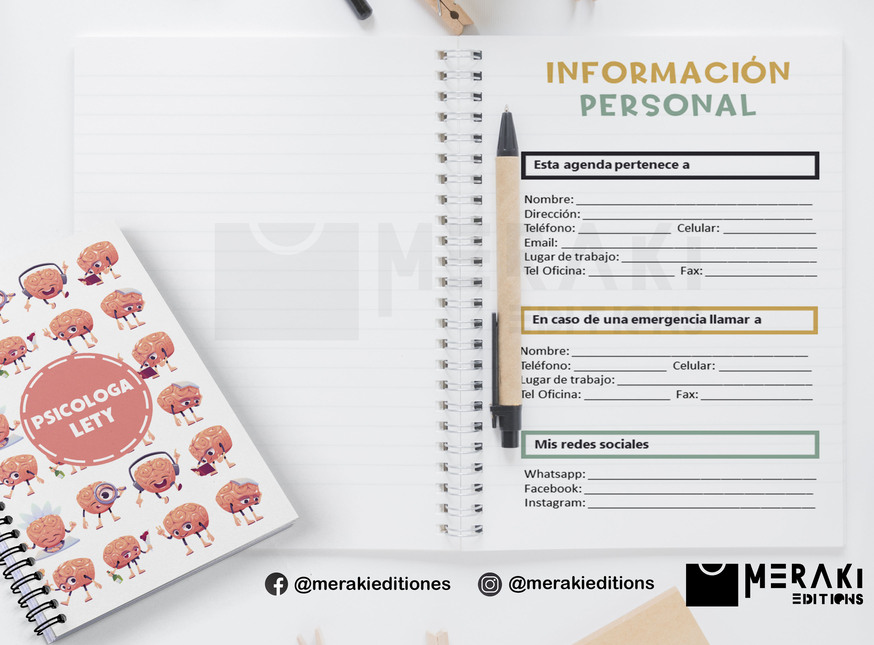 Agenda Psicología Perpetua, Agenda Personalizada, Psicología
