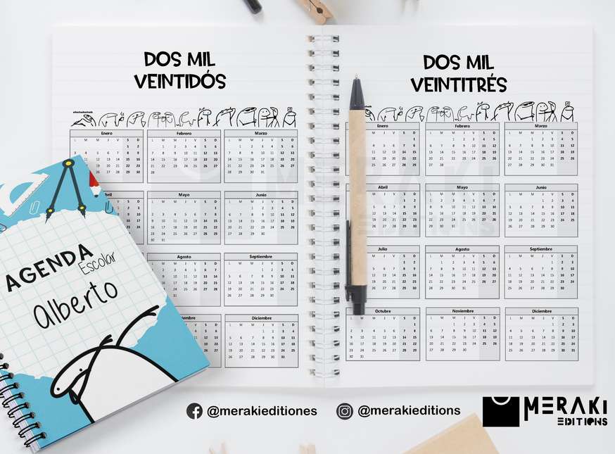genda Para Estudiantes 2022 - 2023 Flork Meme Personalizada