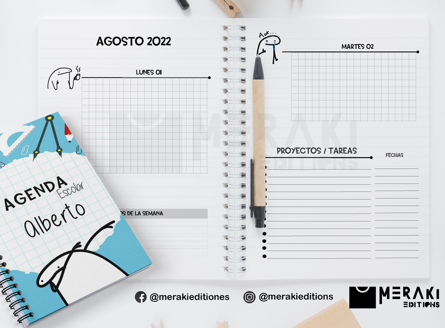 genda Para Estudiantes 2022 - 2023 Flork Meme Personalizada