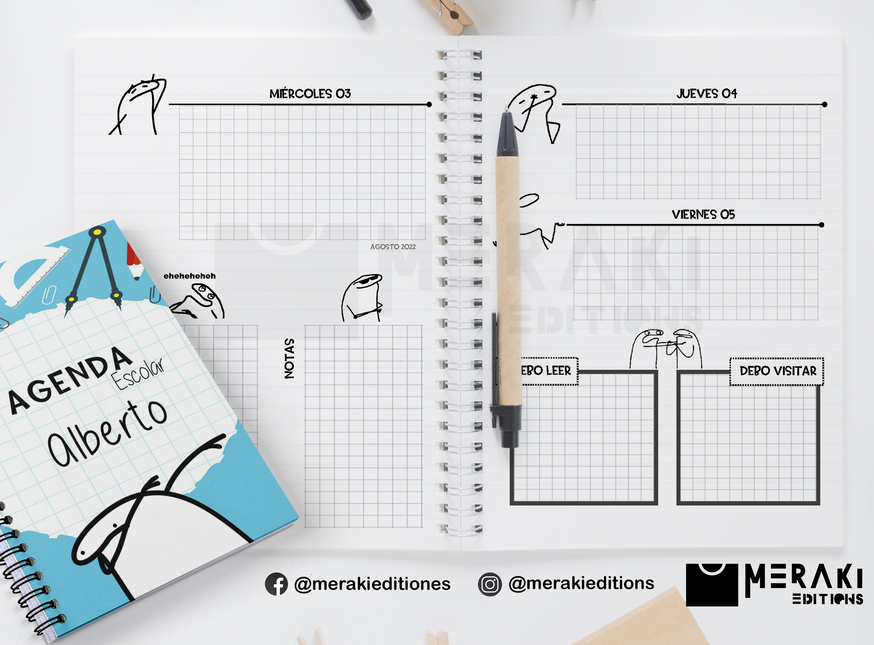 genda Para Estudiantes 2022 - 2023 Flork Meme Personalizada