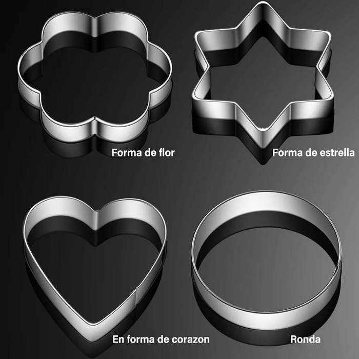 Set Moldes De Cortador Reposteria Galleta Inoxidable 9 Pieza