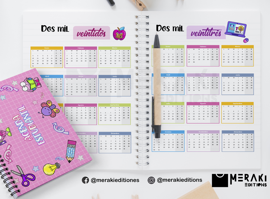 Agenda Para Estudiantes De Color Rosa / Estudiante Mujer