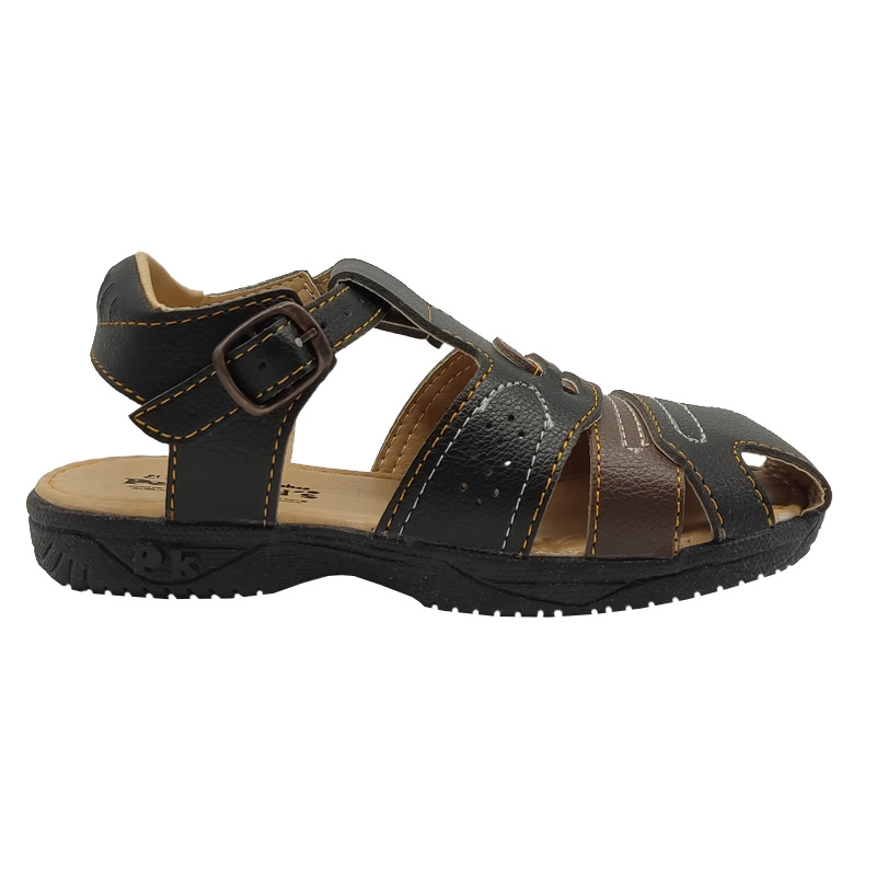 Huarache Pekes Niño 008 Negro 100% Piel Comodo 