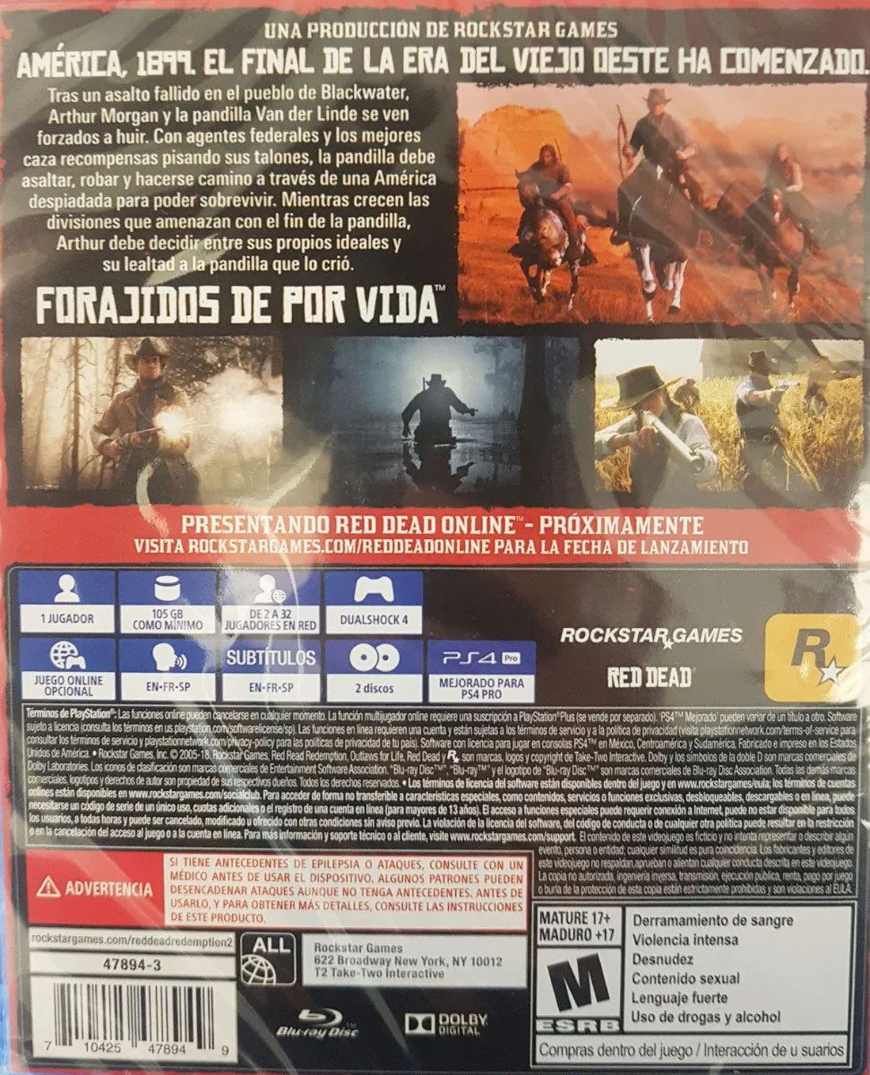 Red Dead Redemption 2 Para Ps4 - Game Center