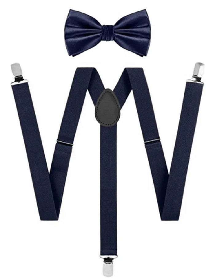 Tirantes Y Moño Unisex Azul