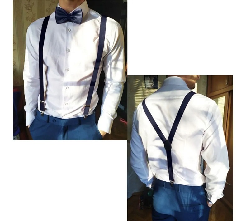 Tirantes Y Moño Unisex Azul