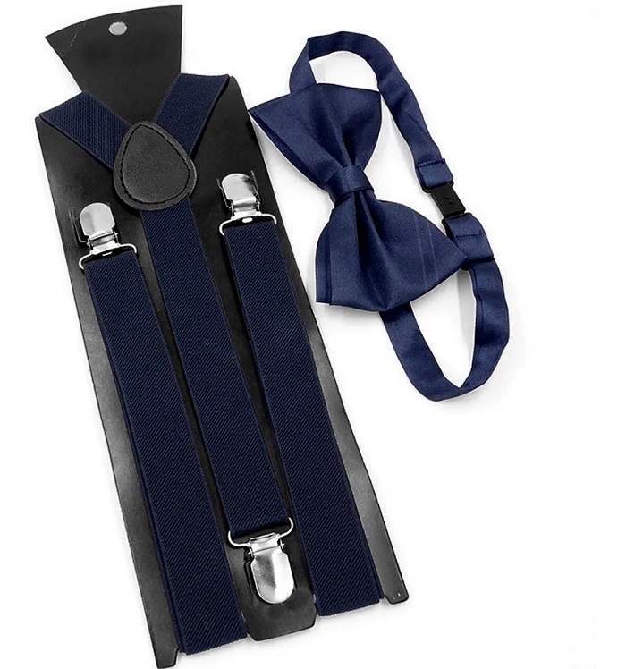 Tirantes Y Moño Unisex Azul