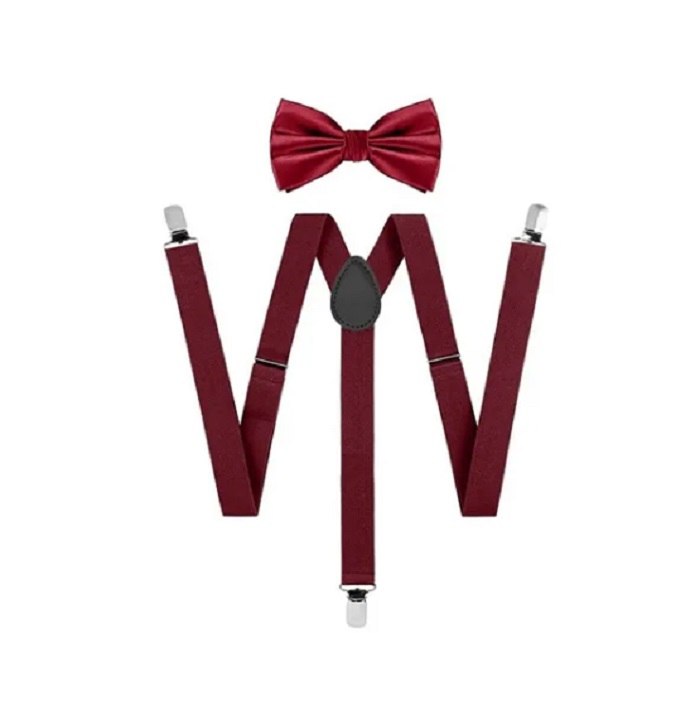 Tirantes Y Moño Unisex Rojo
