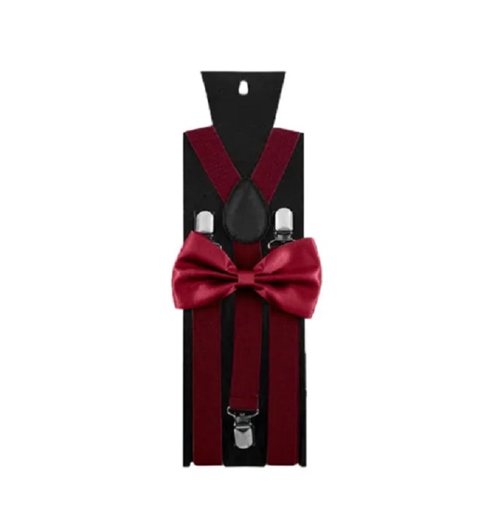 Tirantes Y Moño Unisex Rojo