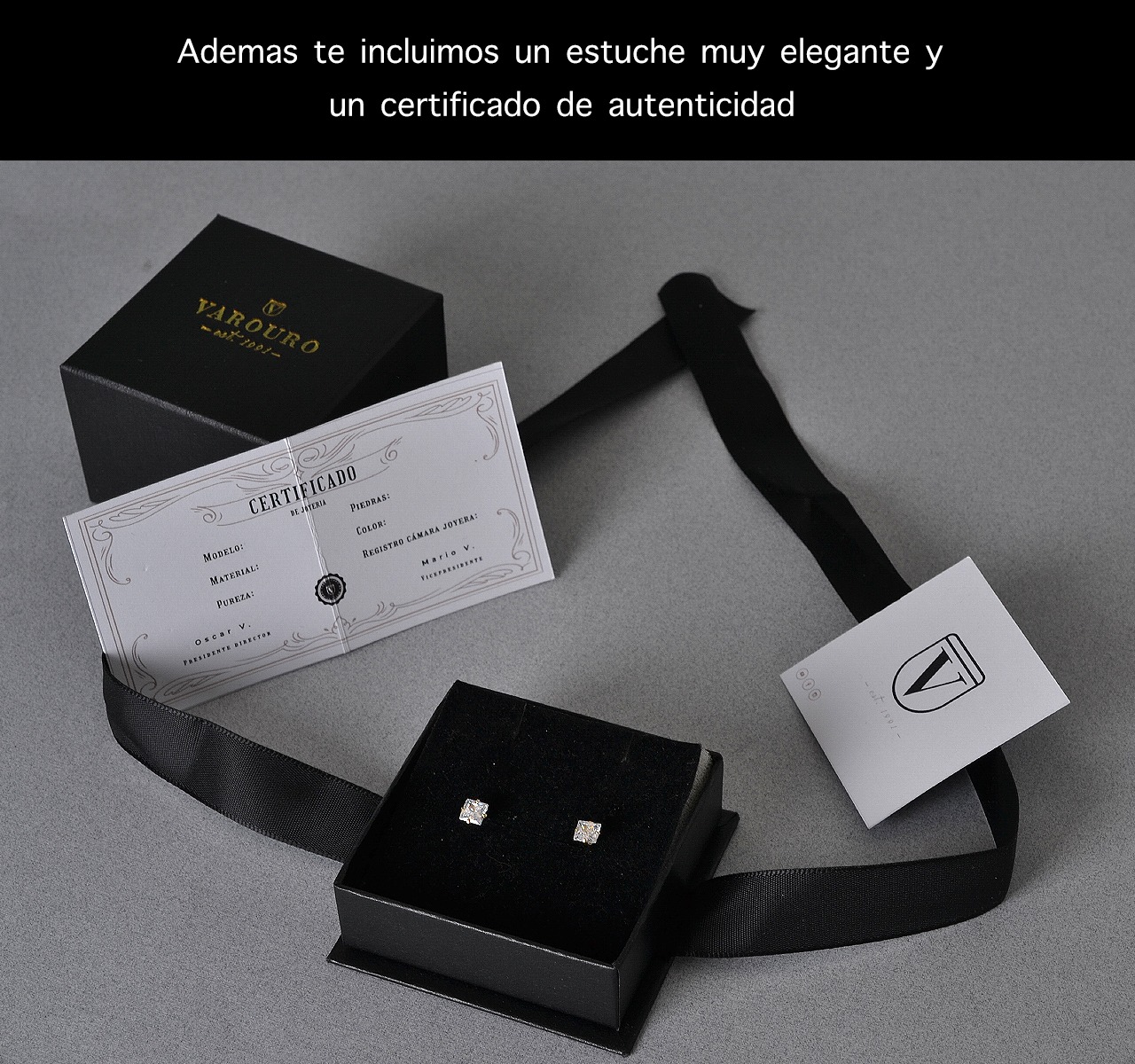 Aretes | Broqueles Oro Sólido 14k Cuadrado Zirconia 5mm