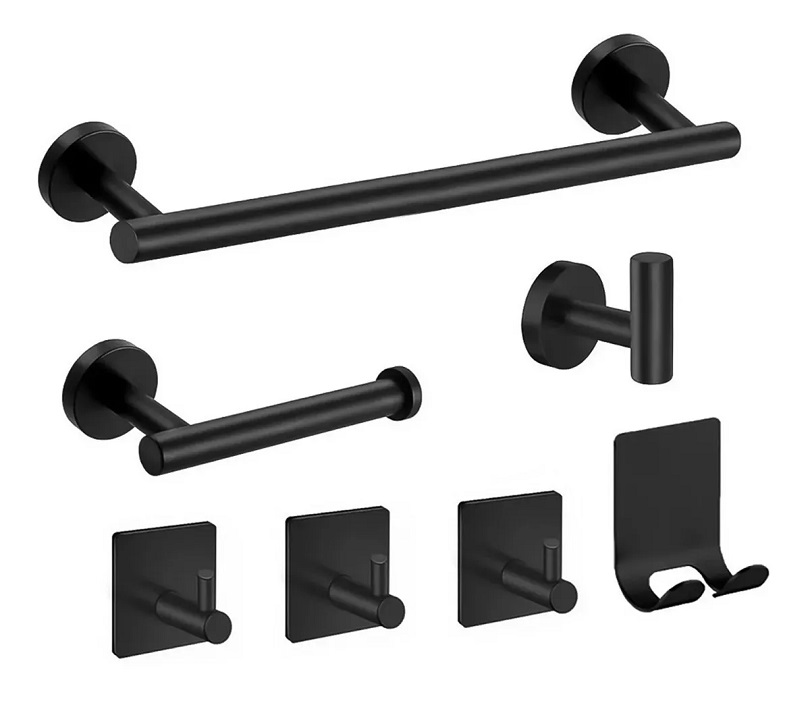 Sets De Accesorios Para Baño  7 Piezas Negro