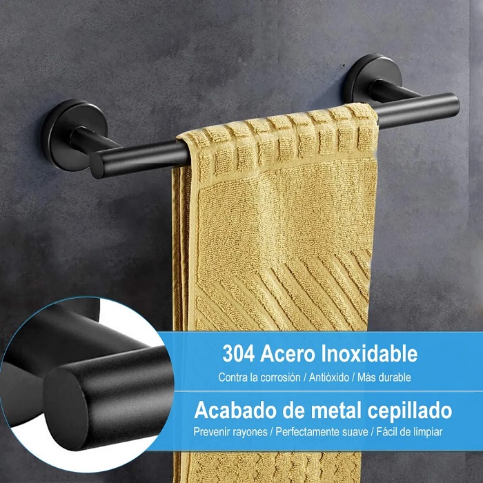 Sets De Accesorios Para Baño  7 Piezas Negro