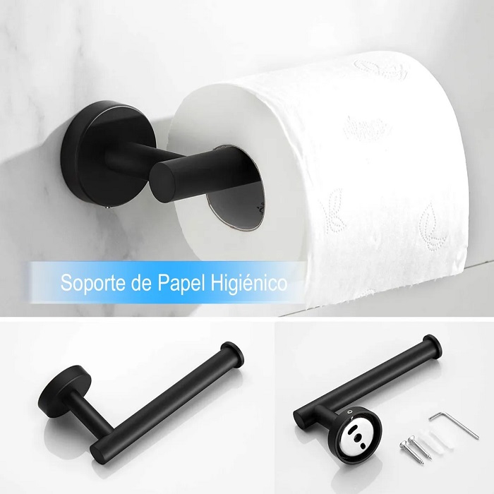 Sets De Accesorios Para Baño  7 Piezas Negro