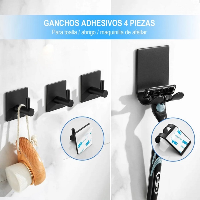 Sets De Accesorios Para Baño  7 Piezas Negro