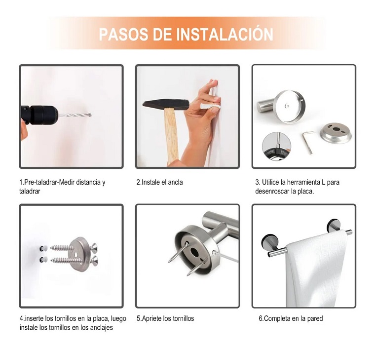 Juego Sets De Accesorios Para Baño 7 Pz