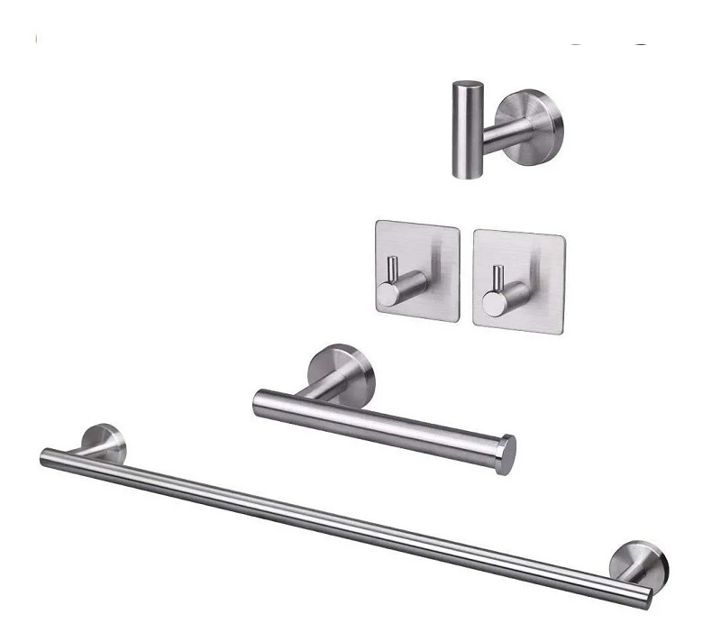 Juego De 5 Piezas De Accesorios De Baño De Acero Inoxidable