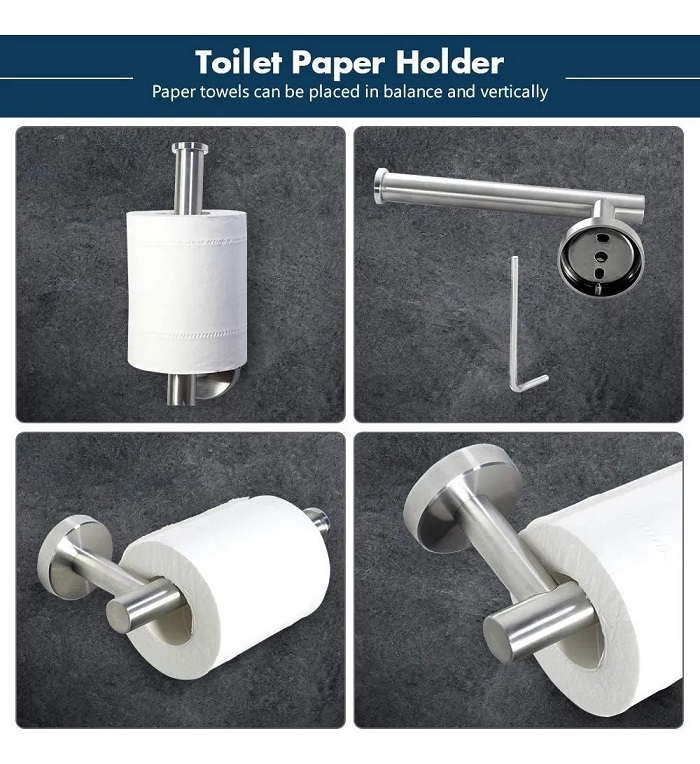 Juego De 5 Piezas De Accesorios De Baño De Acero Inoxidable